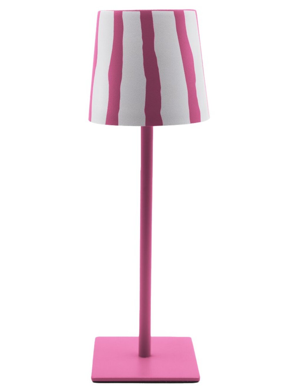 Portable Rechargeable 11” Touch Lamp | Pink & White Striped
